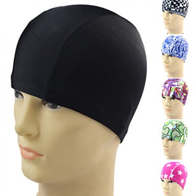 Comfortable spandex Mens Black adult swim cap